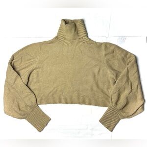 Princess Polly Brown Crop Turtleneck Sweater Women’s‎ Size 8 Long Sleeve